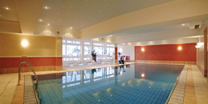 The indoor pool, with sauna and steam rooms