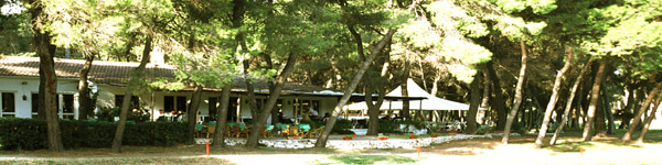 The Riva dei Tessali resort - Lunch at the Clubhouse under the parasol pines