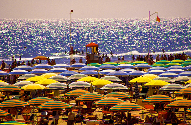 Rimini beach parasols