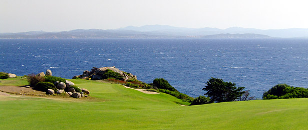 Sperone Golf Club - 11th hole with a Sardinian backdrop