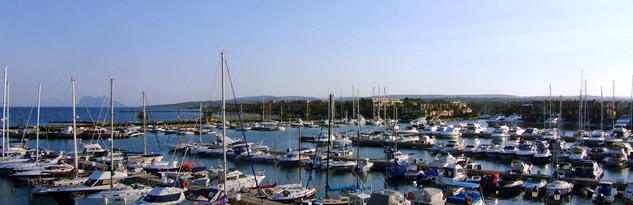Sotogrande port and the Rock of Gibraltar