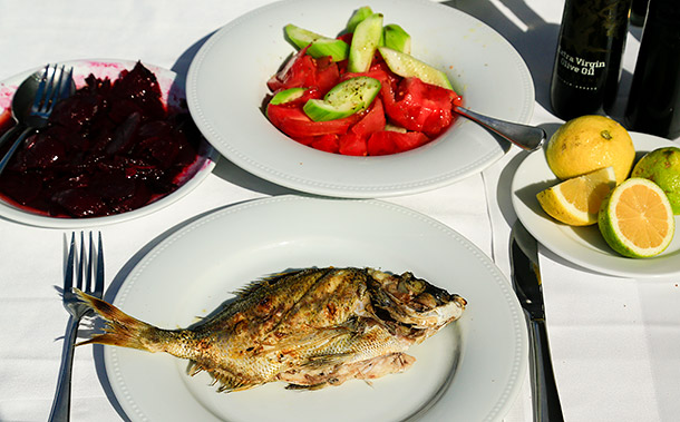 Greek taverna - grilled bream