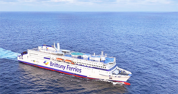 Brittany Ferries new hybrid ship the St. Malo.